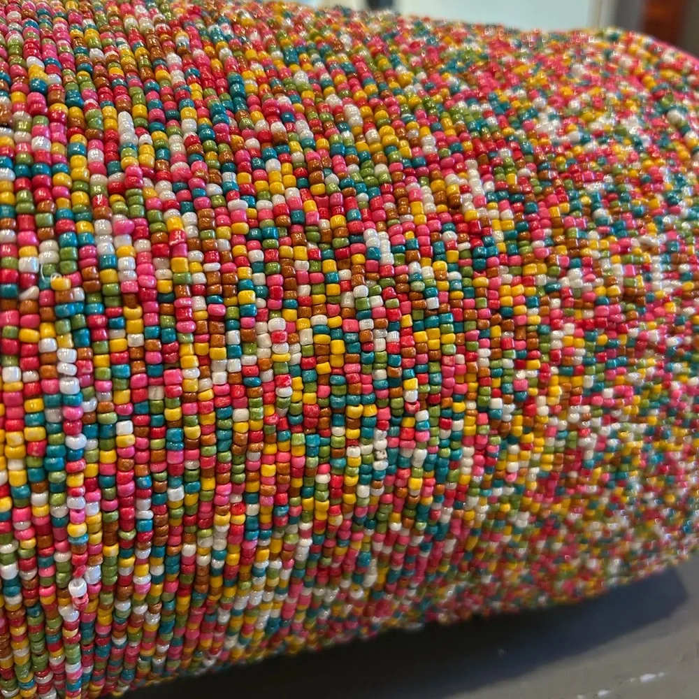 NWT India Colorful Beaded Pillow